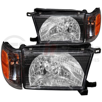 Anzo 111077 Crystal Headlight Set; Clear Lens; Black Housing; Pair;