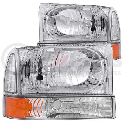 Anzo 111081 Crystal Headlight Set; Clear Lens; Chrome Housing; Pair; 2pc;