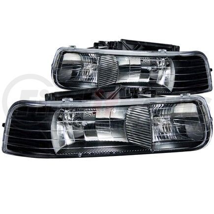 Anzo 111155 Crystal Headlight Set; Clear Lens; Black Housing; Pair;