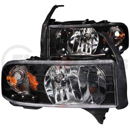 Anzo 111205 Crystal Headlight Set; Clear Lens; Black Housing; Pair; w/1 pc. LED;