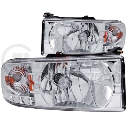 Anzo 111206 Crystal Headlight Set; Clear Lens; Chrome Housing; Pair; w/1 pc. LED;
