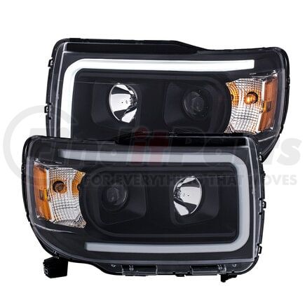 Anzo 111381 Projector Headlight Set; Plank Style; Clear Lens; Black Housing; Amber; Pair;