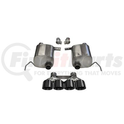 Corsa 14762BLK 2.75in. Valve-Back Dual Rear Exit with Quad 4.5in. Black PVD Pro-Series Tips