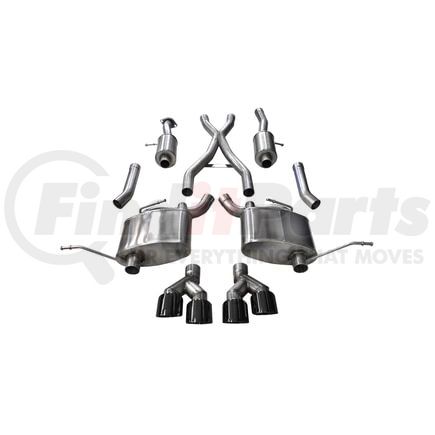 Corsa 14984BLK 2.5in. Cat-Back Dual Rear Exit with Twin 4.0in. Black PVD Pro-Series Tips