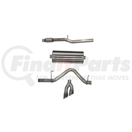 Corsa 21030 3.0in. Cat-Back Single Side Exit with Twin 4.0in. Polished Pro-Series Tips