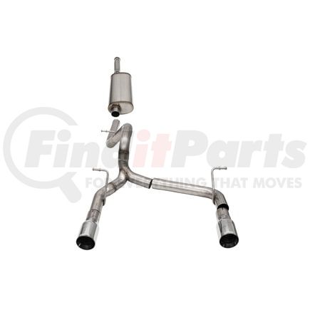 Corsa 21124 2.75in. Cat-Back Dual Rear Exit with Single 4.0in. Polished Flat Cut Tips