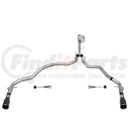 Corsa 21143BLK 3.0in. Dual Rear Exit Catback Exhaust System with Flat Cut 4.0in. Dual Wall Tips