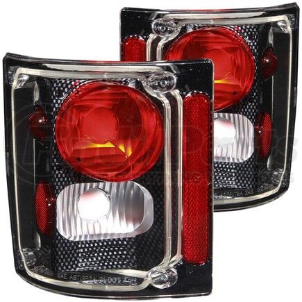 Anzo 211015 Tail Light Assembly; Clear/Red Lens; Carbon Housing; Pair;