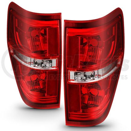 Anzo 311299 Tail Light Assembly; Red/Clear Lens; w/o Bulb; Pair;