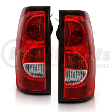 Anzo 311302 Tail Light Assembly; Red/Clear Lens; w/Black Trim; OE Replacement;
