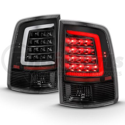 Anzo 311318 Tail Light Assembly; LED; Clear Lens; Black Housing; w/Plank Style Design; Pair;