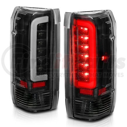 Anzo 311350 Tail Light Assembly; LED; Clear Lens; Black Housing; Pair;