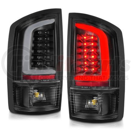 Anzo 311368 Tail Light Assembly; LED; Clear Lens; Black Housing; w/Light Bar; Pair;