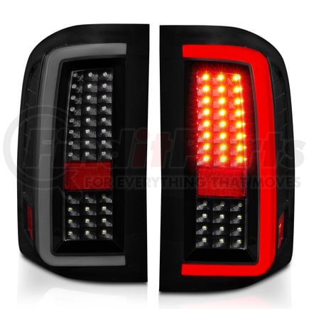 Anzo 311381 Tail Light Assembly; LED; Smoke Lens; Black Housing; w/Light Bar; Pair;
