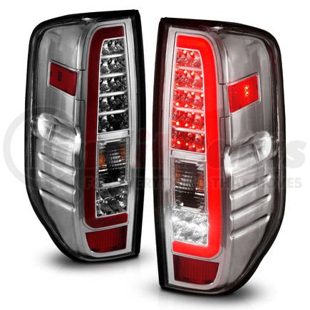 Anzo 311445 Tail Light Assembly; LED; Clear Lens; Chrome Housing; Pair;