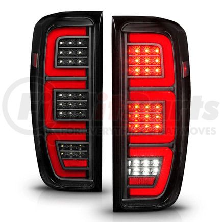 Anzo 311459 Tail Light Assembly; Full LED; LED Tube; Sequential Signal; Black Housing; Clear Lens; Pair;