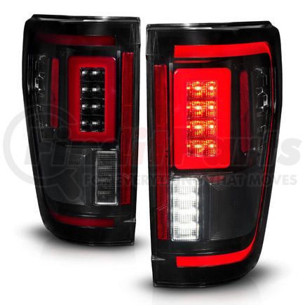Anzo 311474 Tail Light Assembly; Sequential LED Turn Signal; Black Smoke Housing; BLIS Cover; Clear Lens; Pair;