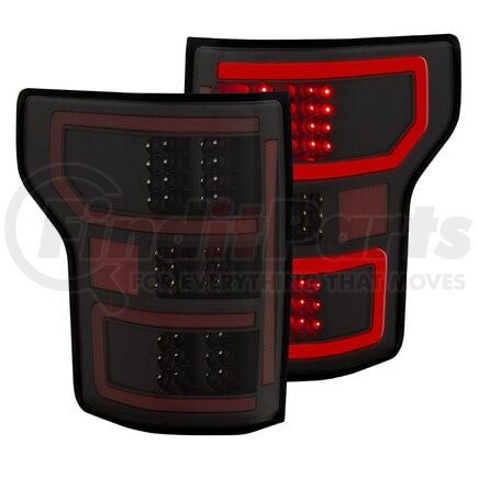 Anzo 321338 Tail Light Assembly; LED; Clear Lens; Black Housing; Red/White Light Color; Pair;