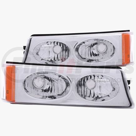 Anzo 511035 Parking Light Assembly; Euro; Clear Lens; Chrome Housing; Pair;