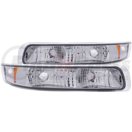 Anzo 511064 Parking Light Assembly; Euro; Clear Lens; Chrome Housing; Amber Reflector; Pair;