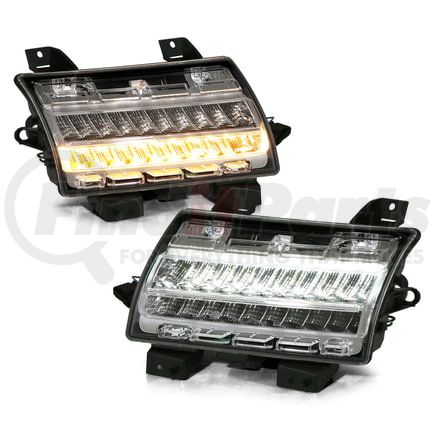 Anzo 511083 Side Marker Light Assembly; LED; Chrome Clear; w/Sequential Signal; Pair;