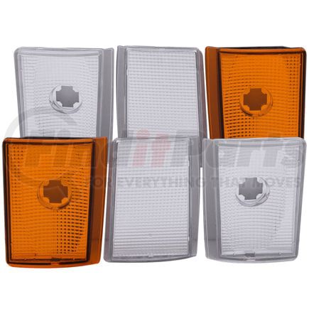 Anzo 521032 Cornering Light Assembly; Euro; 4 Crystal Chrome/2 Crystal Amber; 6 pc.; Pair;