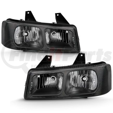 Anzo 111474 Crystal Headlight Set; Clear Lens; Black Housing; Pair;