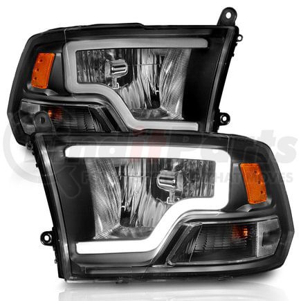 Anzo 111515 Crystal Headlight Set; Black Housing; Pair; w/Light Bar;