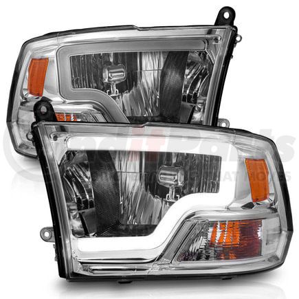 Anzo 111516 Crystal Headlight Set; Chorme Housing; Pair; w/Light Bar;