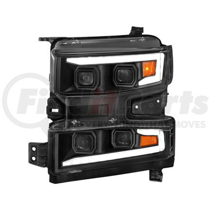 Anzo 111566L LED Projector Headlight; Clear Lens; Black Housing; w/Light Bar Switchback Sequential; w/Initiation Light; Driver Side Only;