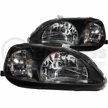 Anzo 121070 Crystal Headlight Set; Clear Lens; Black Housing; Pair;