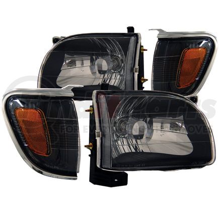 Anzo 121190 Crystal Headlight Set; Clear Lens; Black Housing; Pair;