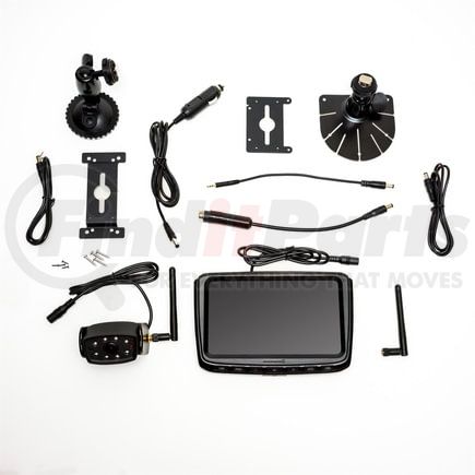 Brandmotion AHDS7810V2 Wireless Observation Camera System w/4 Input 7in. DVR HD Monitor w/Pre-Wired Adaptors; Up To 4 Cameras; 128 GB; 10 Option Display Views; 80ft. Range; Sub 5 Sec. Startup Feed;