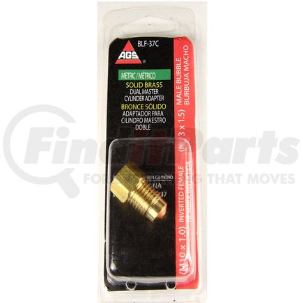 AGS Company BLF-37C Brass Adapter, Female(M10x1.0 Inverted), Male(M13x1.5 Bubble), 1/card