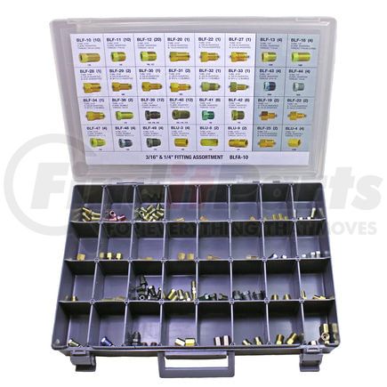 AGS Company BLFA-10 3/16 and 1/4 Tube Nut, Union, Adapter Fitting Assortment, 32 SKU