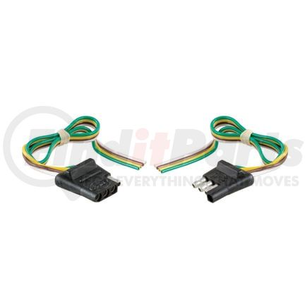 CURT Manufacturing 58304 4-Way Flat Connector Plug/Socket with 12in. Wires Each (Packaged)