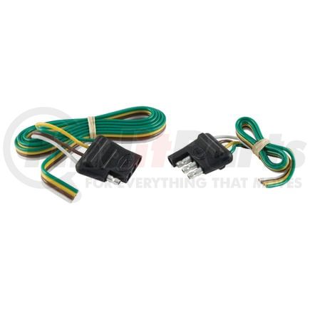 CURT Manufacturing 58355 4-Way Flat Connector Plug/Socket with 12in./48in. Wires (Packaged)