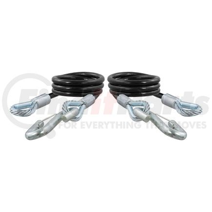 CURT Manufacturing 80176 44in. Safety Cables with 2 Snap Hooks (7;500 lbs; Vinyl-Coated; 2-Pack)