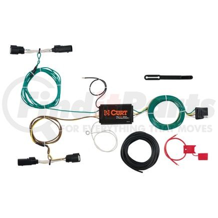 CURT Manufacturing 56272 Custom Wiring Harness; 4-Way Flat Output; Select Ford Edge