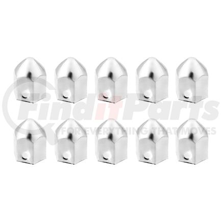 United Pacific 10003P Wheel Lug Nut Cover Set - 1.5" x 2.25", Chrome, Steel, Pointeds