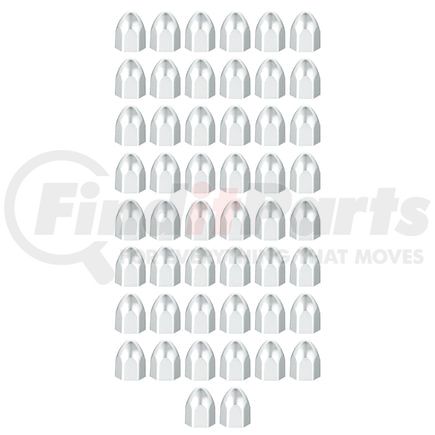 United Pacific 10065P50 Wheel Lug Nut Cover - 9/16" Nut Size, 15/16" Height, Chrome Plastic, Bullet Shale