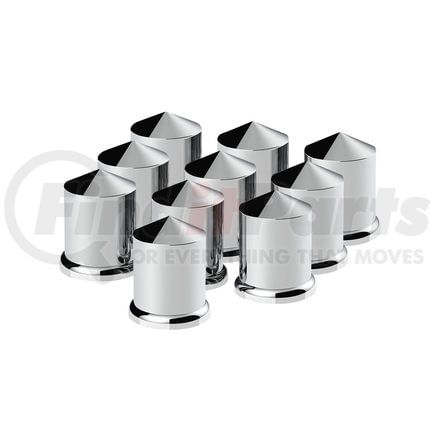 United Pacific 10068P Wheel Lug Nut Cover Set - 3/4" x 1.5", Chrome, Plastic, Pointed, Push-On Style