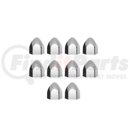 United Pacific 10069P Bullet Wheel Lug Nut Cover - Plastic, Chrome, 3/4 in. x 1 3/8 in., Push-On