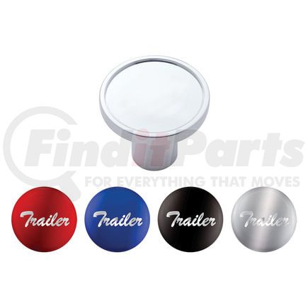 United Pacific 22992 Air Brake Valve Control Knob - "Trailer", Chrome, Aluminum, Screw-On, with Multi Color Glossy Sticker
