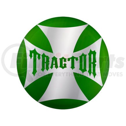 United Pacific 23222-2G Air Valve Knob Sticker - "Tractor" Maltese Cross, Green