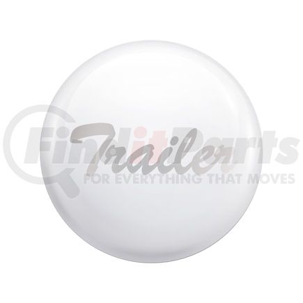 United Pacific 23229-1W Air Brake Valve Control Knob - White, "Trailer" Glossy Sticker, Chrome Lettering