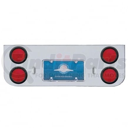 United Pacific 30209 Tail Light Panel - Chrome, Rear Center, with Four 4" Lights & Grommets