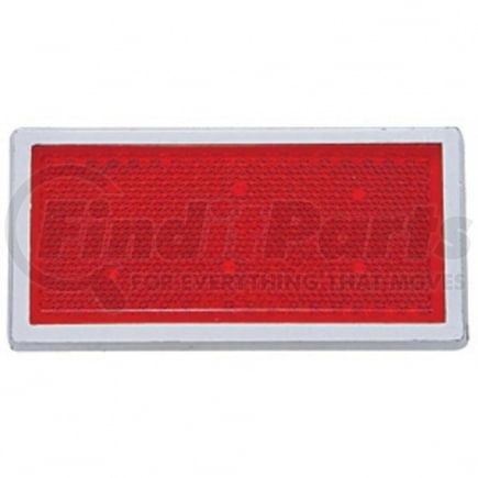 United Pacific 30704 Reflector - Rectangular, Quick Mount, with Chrome Bezel, Red