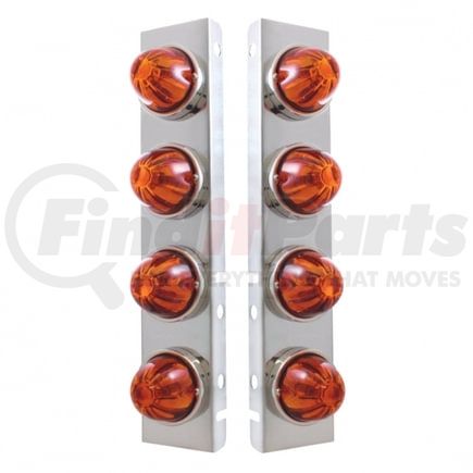 United Pacific 30983 Air Cleaner Light Box Panel - 8 Cutouts, Dark Amber, Watermelon Lights