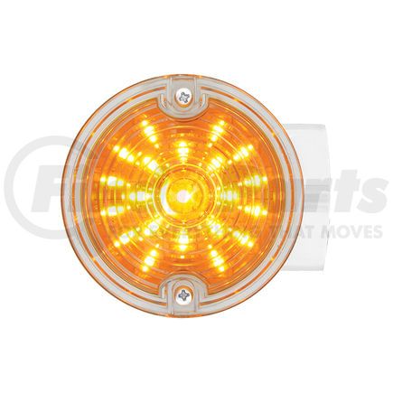 United Pacific 31217 Turn Signal Light - 21 LED 3.25" Dual Function Harley Signal Light, with Housing, Amber LED/Clear Lens